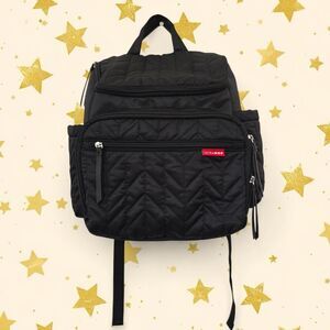 SKIP HOP Forma Quilted Diaper Backpack Bag Jet Black